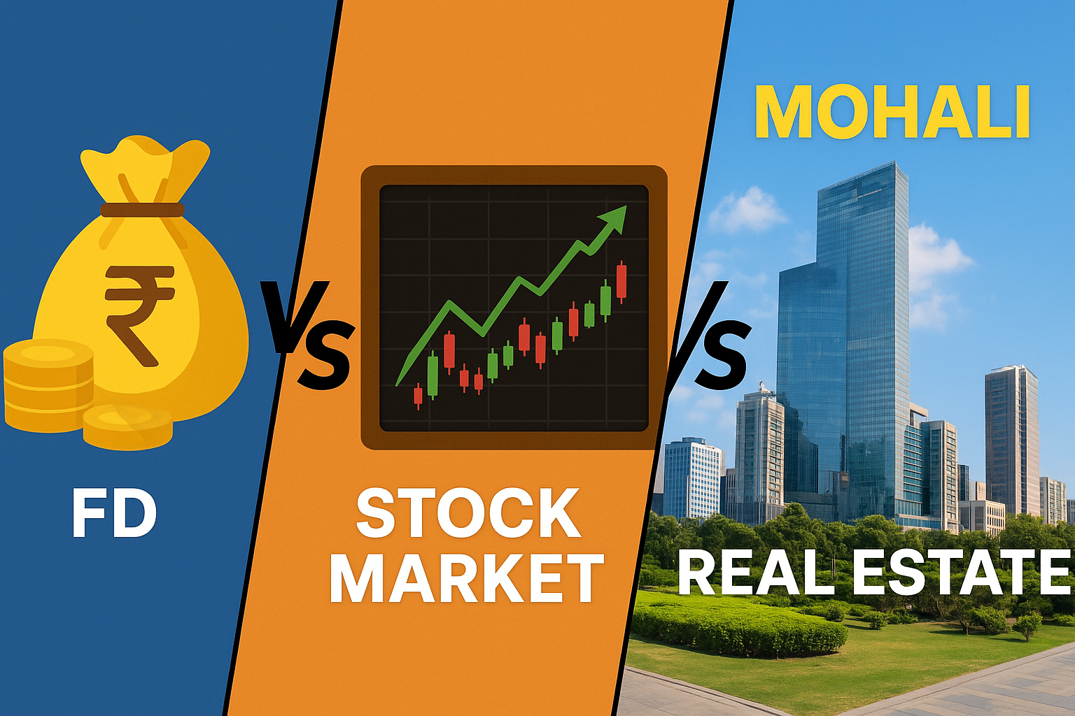Share Market vs Fixed Deposit vs Real Estate – Where Should You Invest in 2025?